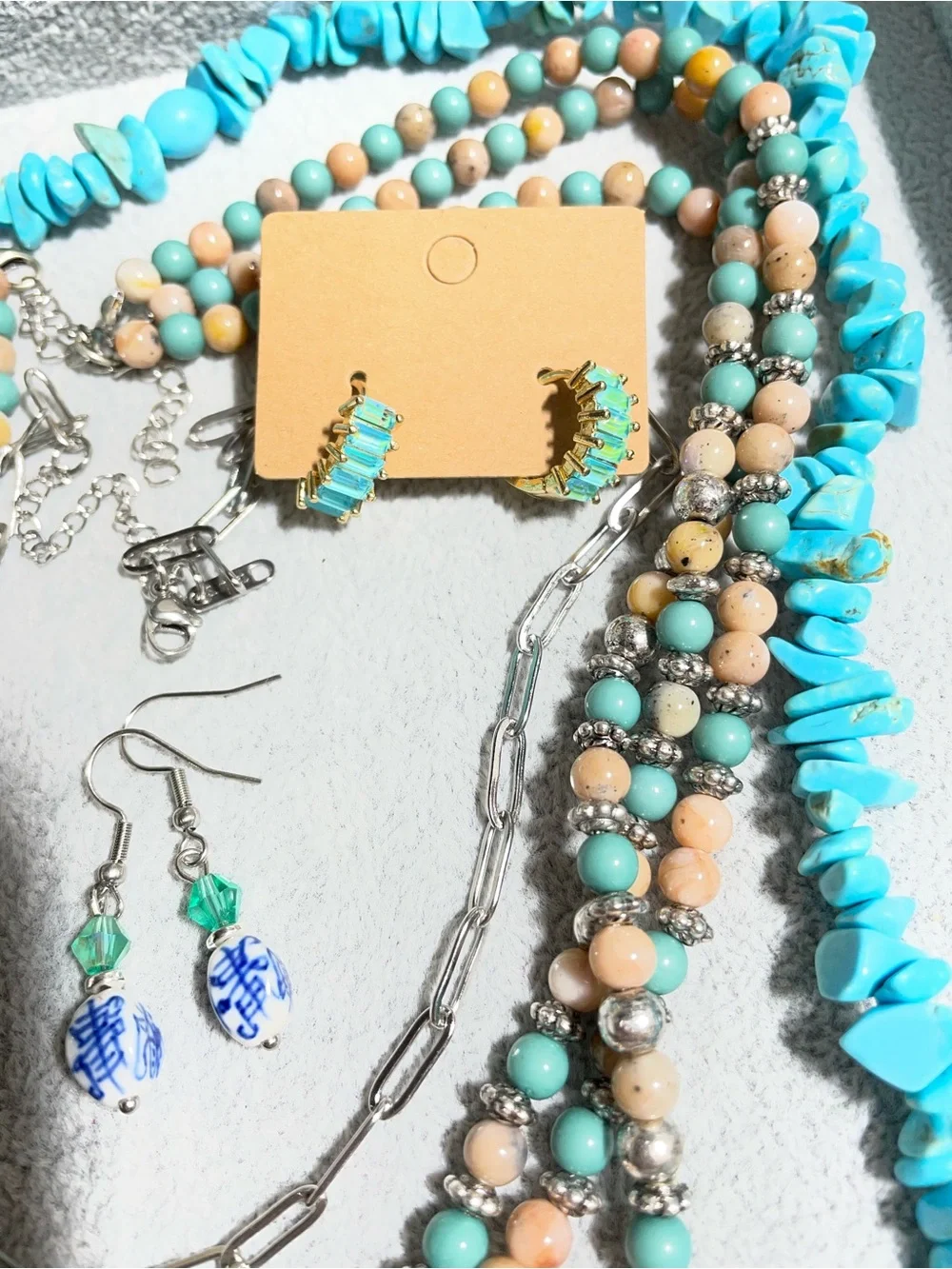Turquoise Howlite Southwestern Mix Necklaces Earrings Bracelets Lot of 10